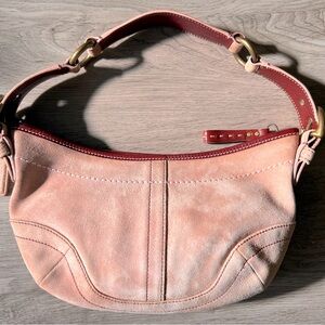 Vintage Coach Pink Suede Small Soho Bag #9658